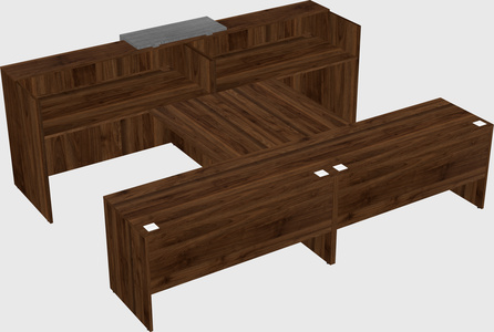 Shared u-shaped reception desks