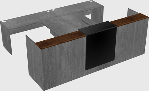 Shared u-shaped reception desks