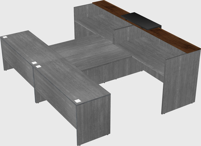 Shared u-shaped reception desks