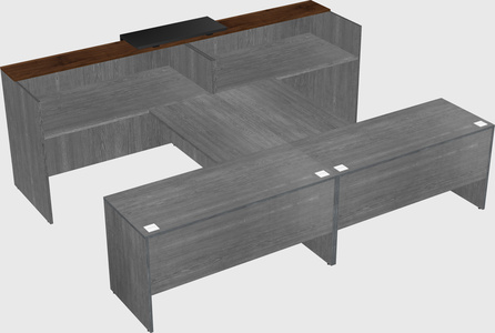 Shared u-shaped reception desks
