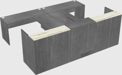 Shared u-shaped reception desks