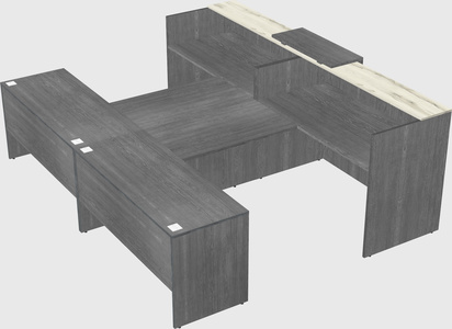 Shared u-shaped reception desks