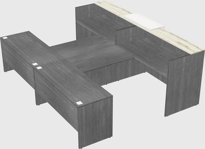 Shared u-shaped reception desks