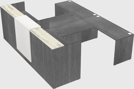 Shared u-shaped reception desks