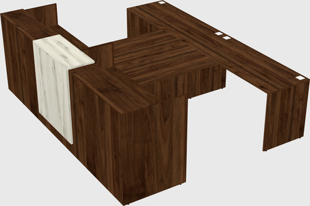 Shared u-shaped reception desks