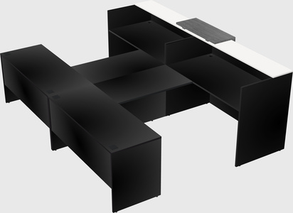 Shared u-shaped reception desks