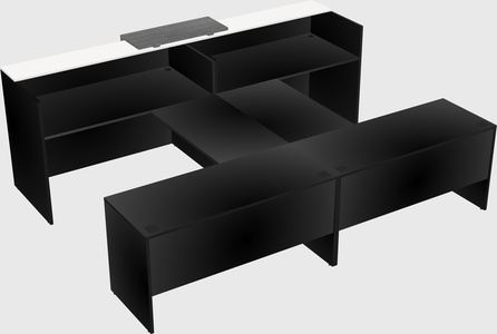 Shared u-shaped reception desks