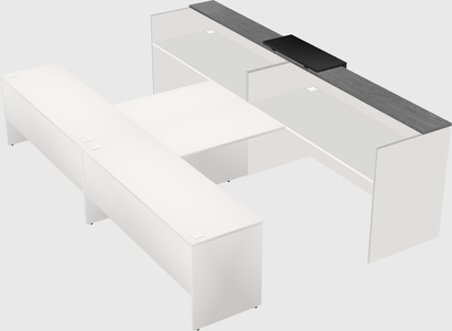 Shared u-shaped reception desks