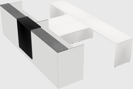 Shared u-shaped reception desks