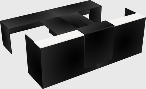 Shared u-shaped reception desks