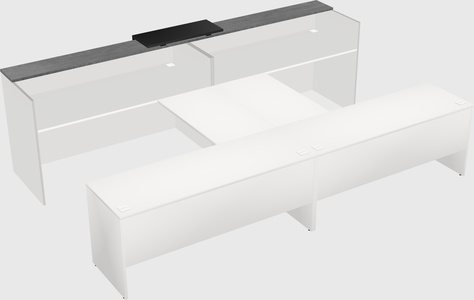 Shared u-shaped reception desks