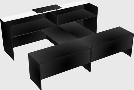 Shared u-shaped reception desks