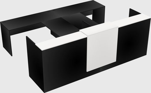 Shared u-shaped reception desks