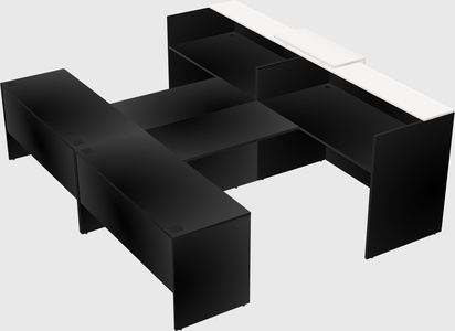 Shared u-shaped reception desks