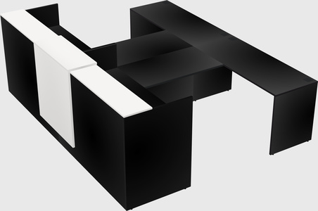 Shared u-shaped reception desks