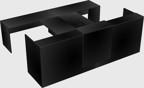 Shared u-shaped reception desks