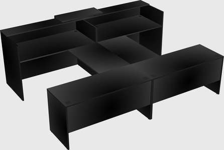 Shared u-shaped reception desks