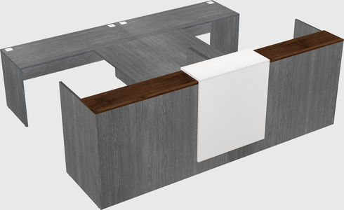 Shared u-shaped reception desks
