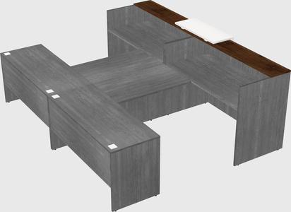 Shared u-shaped reception desks