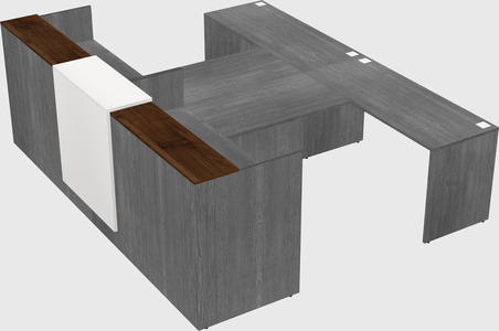 Shared u-shaped reception desks
