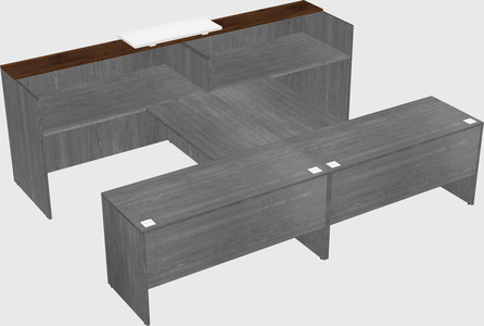 Shared u-shaped reception desks