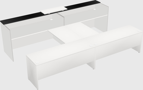 Shared u-shaped reception desks