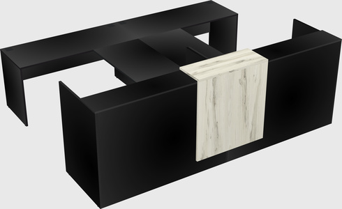 Shared u-shaped reception desks
