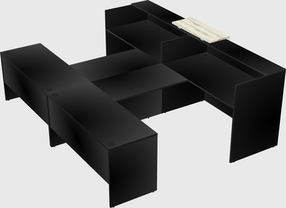 Shared u-shaped reception desks