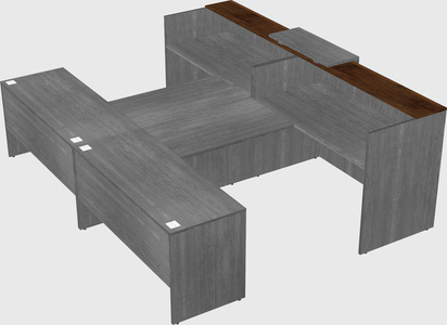 Shared u-shaped reception desks