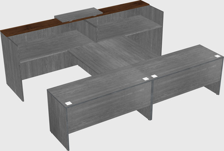 Shared u-shaped reception desks