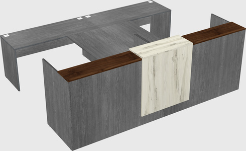 Shared u-shaped reception desks