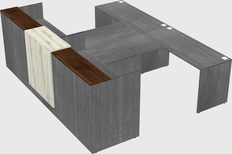 Shared u-shaped reception desks