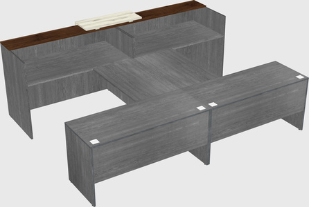 Shared u-shaped reception desks