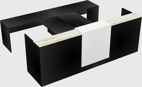 Shared u-shaped reception desks