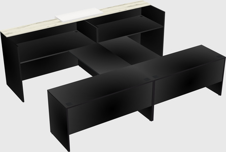 Shared u-shaped reception desks