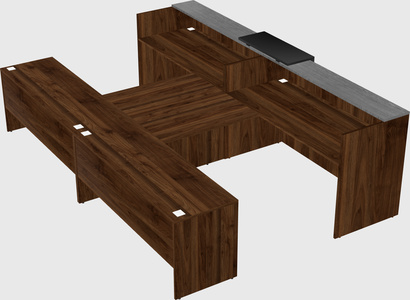 Shared u-shaped reception desks