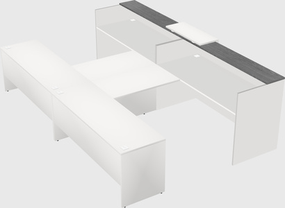 Shared u-shaped reception desks