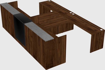 Shared u-shaped reception desks