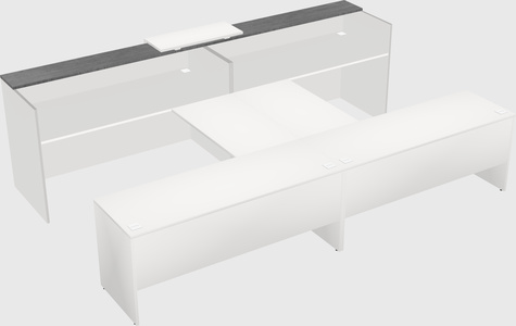 Shared u-shaped reception desks