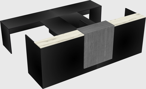 Shared u-shaped reception desks