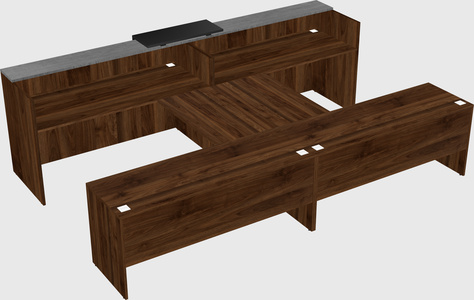 Shared u-shaped reception desks