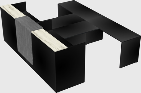 Shared u-shaped reception desks