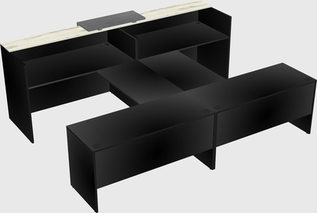 Shared u-shaped reception desks