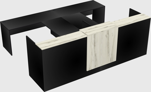 Shared u-shaped reception desks