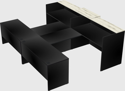 Shared u-shaped reception desks
