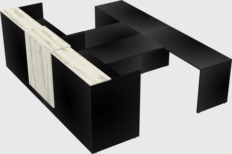 Shared u-shaped reception desks