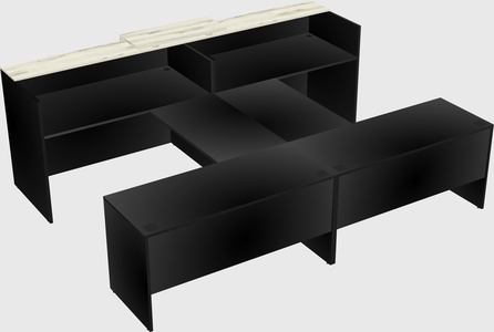 Shared u-shaped reception desks