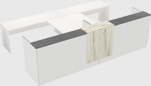 Shared u-shaped reception desks