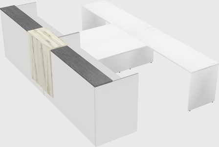 Shared u-shaped reception desks