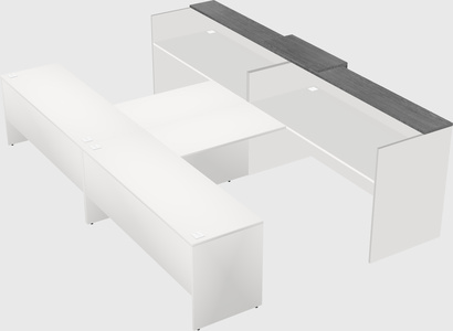 Shared u-shaped reception desks